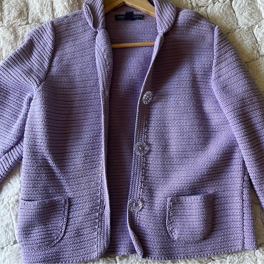 Purple cardigan